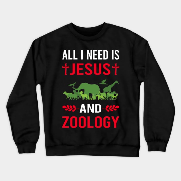 I Need Jesus And Zoology Zoologist Crewneck Sweatshirt by Good Day